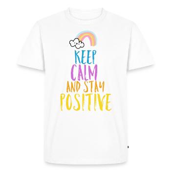 Dire positif - T-shirt Premium bio Homme - blanc - Devant - Nico (187cm)