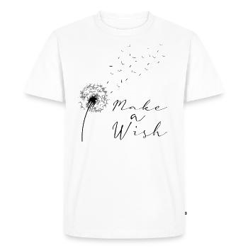 Make a wish blowball dandelion ease - Men's Premium Organic T-Shirt - white - Front - Nico (187cm)
