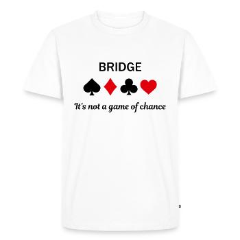 Play Cards Bridge game Addict Fan Player Gamer - Men's Premium Organic T-Shirt - white - Front - Nico (187cm)