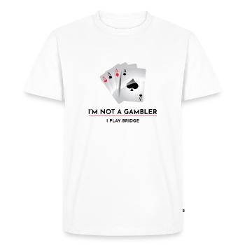 Card Games Casino Bridge Player Gambling Gift - Men's Premium Organic T-Shirt - white - Front - Nico (187cm)