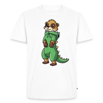 Suricate kawaii en costume de dinosaure kawaii mesdames - T-shirt Premium bio Homme - blanc - Devant - Nico (187cm)