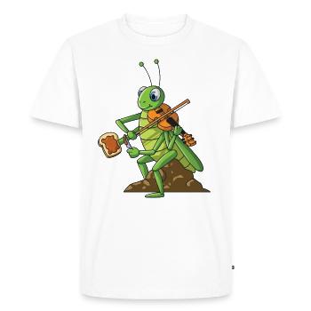 Violin cricket violin player multitasking bread - Men's Premium Organic T-Shirt - white - Front - Nico (187cm)