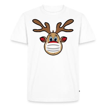 Ugly Xmas Rudi Renne avec masque - T-shirt Premium bio Homme - blanc - Devant - Nico (187cm)