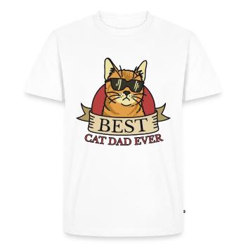 Best Cat Dad Vintage Fist Best Cat Dad ever - Men's Premium Organic T-Shirt - white - Front - Nico (187cm)