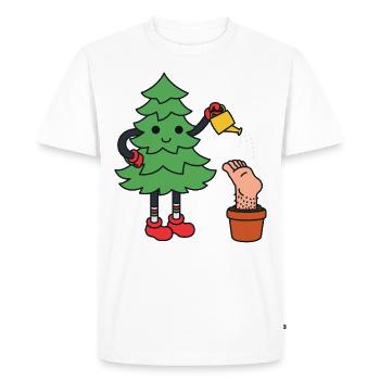 Christmas tree funny Christmas funny fir tree - Men's Premium Organic T-Shirt - white - Front - Nico (187cm)