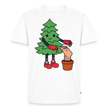Christmas tree funny Christmas funny fir tree - Men's Premium Organic T-Shirt - white - Front - Nico (187cm)
