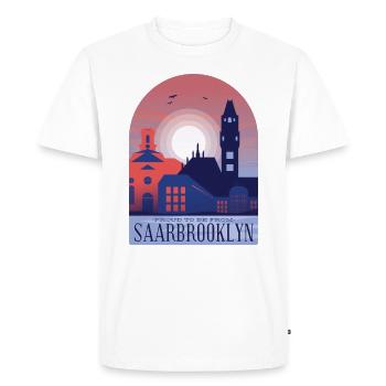 Sarrebruck Je suis fier de ma ville - T-shirt Premium bio Homme - blanc - Devant - Nico (187cm)