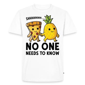 No One Needs to Know Hawaiian Pizza - Men's Premium Organic T-Shirt - white - Front - Nico (187cm)