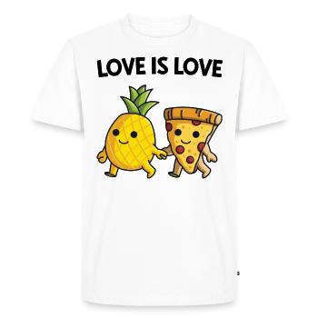 Love Is Love Hawaiian Pizza - Men's Premium Organic T-Shirt - white - Front - Nico (187cm)