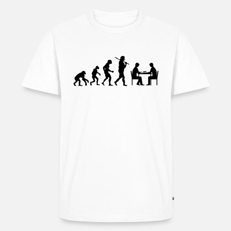 Evolution Schach - Männer Premium Bio T-Shirt - Weiß