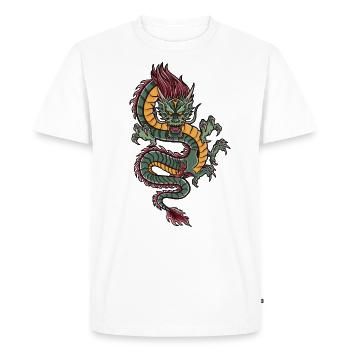 avec dragon chinois dragon chinois - T-shirt Premium bio Homme - blanc - Devant - Nico (187cm)
