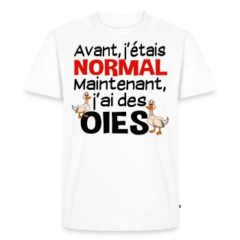Oie Oiseau Aquatique Canard Coin-Coin Volaille - T-shirt Premium bio Homme - blanc - Devant - Nico (187cm)