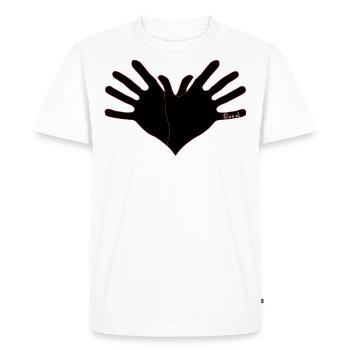 Duart Symbol Shqipe Zemra -Zi me Linja te Kuqe - Men's Premium Organic T-Shirt - white - Front - Nico (187cm)