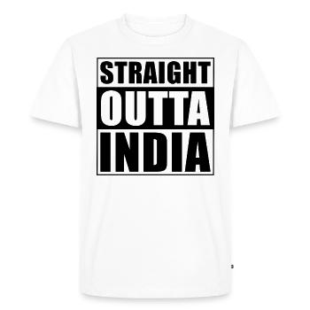 Straight outta India - Men's Premium Organic T-Shirt - white - Front - Nico (187cm)