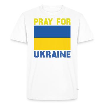 No War In Ukraine I Pray For Ukraine - T-shirt Premium bio Homme - blanc - Devant - Nico (187cm)