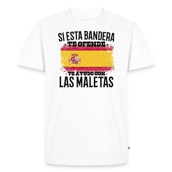 Si Esta Bandera Te Ofende Te Ayudo Con Las Maletas - T-shirt Premium bio Homme - blanc - Devant - Nico (187cm)