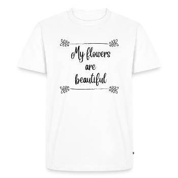 My Flower - T-shirt Premium bio Homme - blanc - Devant - Nico (187cm)