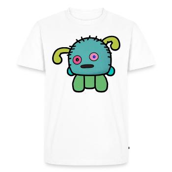 très petite créature ronde en peluche corps - T-shirt Premium bio Homme - blanc - Devant - Nico (187cm)