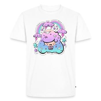 Bubble head girl in a storm - Men's Premium Organic T-Shirt - white - Front - Nico (187cm)