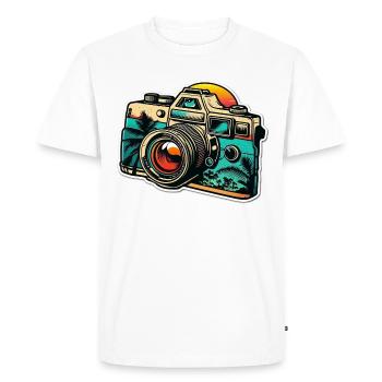 Appareil photo de style rétro - T-shirt Premium bio Homme - blanc - Devant - Nico (187cm)