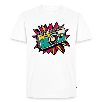 Retro Camera - Men's Premium Organic T-Shirt - white - Front - Nico (187cm)
