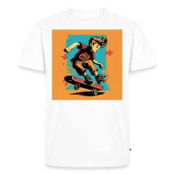 Patineur garçon - T-shirt Premium bio Homme - blanc - Devant - Nico (187cm)