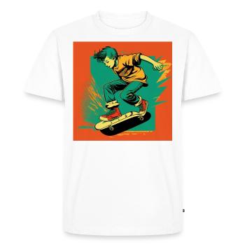 Garçon patineur - T-shirt Premium bio Homme - blanc - Devant - Nico (187cm)