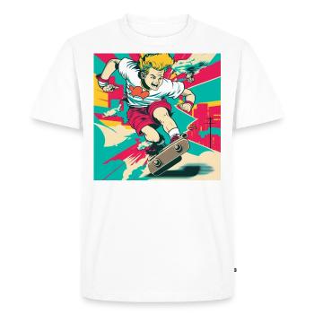 Garçon patineur - T-shirt Premium bio Homme - blanc - Devant - Nico (187cm)
