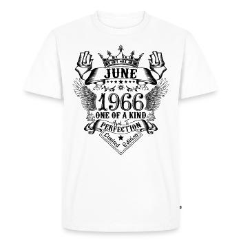 Anniversaire Juin 1966 né en Juin 1966 - T-shirt Premium bio Homme - blanc - Devant - Nico (187cm)