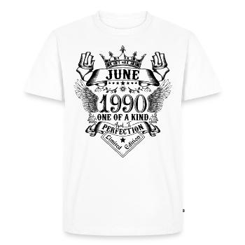 Anniversaire Juin 1990 né en Juin 1990 - T-shirt Premium bio Homme - blanc - Devant - Nico (187cm)
