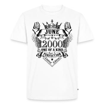 Birthday June 2000 born in June 2000 - Men's Premium Organic T-Shirt - white - Front - Nico (187cm)