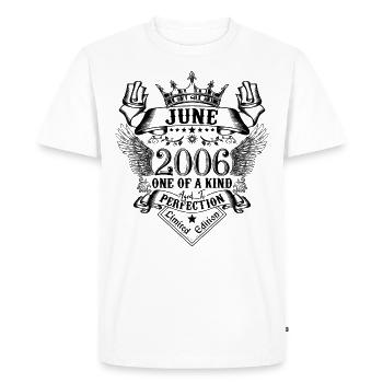 Anniversaire Juin 2006 né en Juin 2006 - T-shirt Premium bio Homme - blanc - Devant - Nico (187cm)
