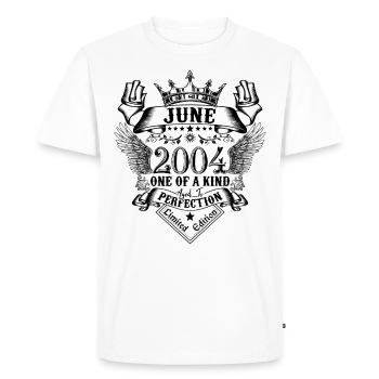 Anniversaire Juin 2004 né en Juin 2004 - T-shirt Premium bio Homme - blanc - Devant - Nico (187cm)