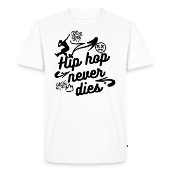 Hip hop never dies - T-shirt Premium bio Homme - blanc - Devant - Nico (187cm)