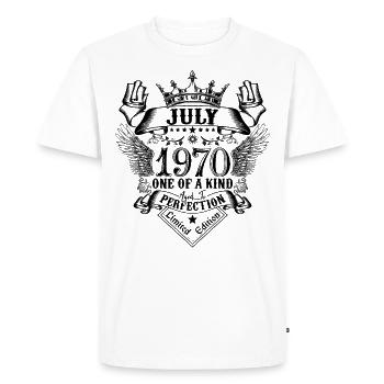 Anniversaire Juillet 1970 né en Juillet 1970 - T-shirt Premium bio Homme - blanc - Devant - Nico (187cm)