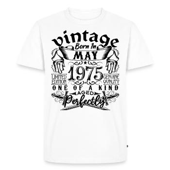 Anniversaire 1975 Mai 1975 ! né en May 1975 - T-shirt Premium bio Homme - blanc - Devant - Nico (187cm)