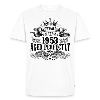 Birthday 1953 September 1953 born in September 1 - Men's Premium Organic T-Shirt - white - Front - Nico (187cm)