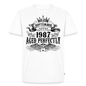 Birthday 1987 September 1987 born in September - Men's Premium Organic T-Shirt - white - Front - Nico (187cm)