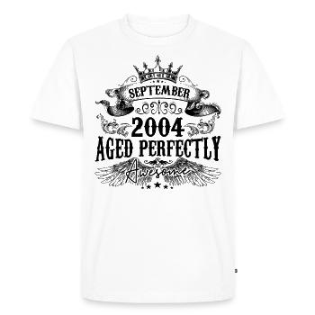 Birthday 2004 September 2004 born in September - Men's Premium Organic T-Shirt - white - Front - Nico (187cm)