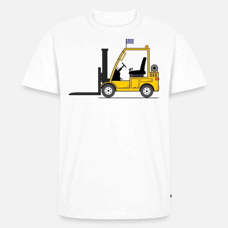 Chariot élévateur Grèce Drapeau - T-shirt Premium bio Homme - blanc