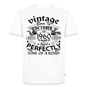 October 1960 | Vintage 1960's | born in October - Men's Premium Organic T-Shirt - white - Front - Nico (187cm)