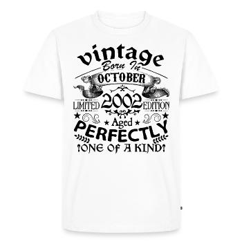 October 2002 | Vintage 2002 | born in October - Men's Premium Organic T-Shirt - white - Front - Nico (187cm)