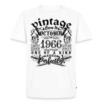 Anniversaire 1966 Octobre 1966 né en October 1966 - T-shirt Premium bio Homme - blanc - Devant - Nico (187cm)