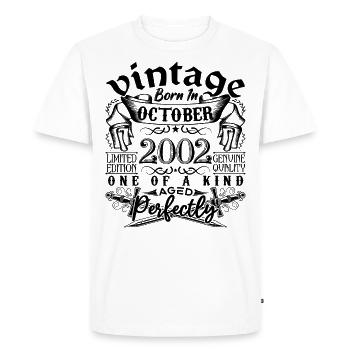 Anniversaire 2002 Octobre 2002 né en October 2002 - T-shirt Premium bio Homme - blanc - Devant - Nico (187cm)