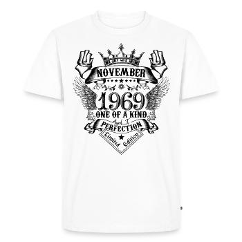 Birthday November 1969 born in November 1969 - Men's Premium Organic T-Shirt - white - Front - Nico (187cm)