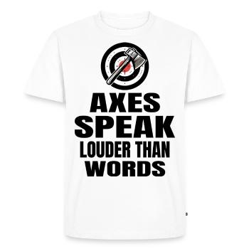 Les haches parlent plus fort que les mots Lancer de hache - T-shirt Premium bio Homme - blanc - Devant - Nico (187cm)