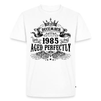 Anniversaire 1985 Décembre 1985 né en Décembre - T-shirt Premium bio Homme - blanc - Devant - Nico (187cm)