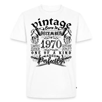 Anniversaire 1970 Décembre 1970 né en Décember - T-shirt Premium bio Homme - blanc - Devant - Nico (187cm)