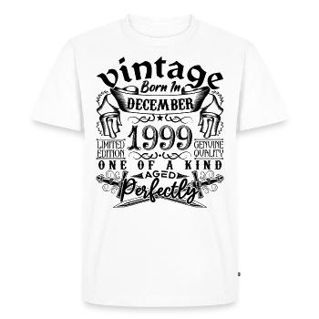 Anniversaire 1999 Décembre 1999 né en December - T-shirt Premium bio Homme - blanc - Devant - Nico (187cm)