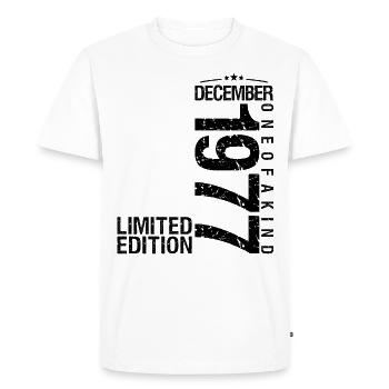 Anniversaire Décembre 1977 Décembre né en December - T-shirt Premium bio Homme - blanc - Devant - Nico (187cm)